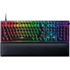 Resim Razer Huntsman V2 (Mor Anahtar) - Sıfıra Yakın Giriş Gecikmeli Optik Oyun Klavyesi (Tıklamalı Optik Anahtarlar, PBT Tuş Başlıkları, Ergonomik Bilek Dayanağı) US Düzeni | Siyah 