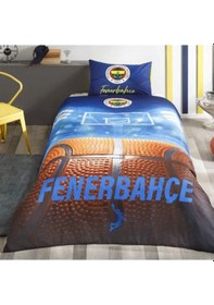 Resim Taç Lisanslı Tek Kişilik Nevresim Takımı Fenerbahçe Lacivert 