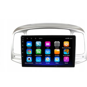 Resim Hyundai Accent Era Araç Multimedya Android Ekran Carplay Double Teyp 2+32 9" 06-12 Silver Blueway 