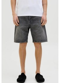 Resim Jack & Jones Erkek Jjıtony Rahat Kesim Jean Şort 12269533 Siyah Siyah 