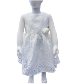 Resim Çikoby Kız Bebek Kendinden Gül Desenli Elbise-13877 Ekru 