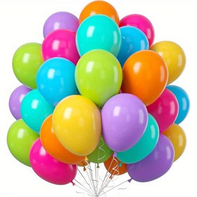 Resim Gökkuşağı Balonları, 45 adet Çok Renkli Gökkuşağı Balonları Mavi Yeşil Mor Sarı Turuncu Sıcak Pembe Lateks Balonlar Doğum Günü Düğün Duş Nişan DIY Balonlar Dekorasyon Parti Malzemeleri, Cadılar Bayramı Süsleri, Noel Süsleri 