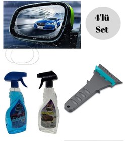 Resim LutiaS Oto Cam Buz Çözücü Araç Buğu Çözücü Oto Cam Kazıyıcı Ayna Yağmur Kaydırıcı Film Kışlık 4 lü Set 