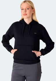 Resim Slazenger MISTY I Kadın Kapüşonlu Siyah Sweatshirt 