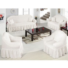 Resim StarMall Bürümcük Koltuk Örtüsü, Çekyat, Berjer Kılıfı 3311 Takım Beyaz 