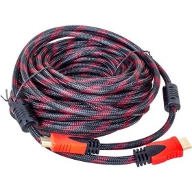 Resim Platoon 15 Metre Ip Örgülü Altın Uçlu HDMI Kablo 15 Metre HDMI Kablo 