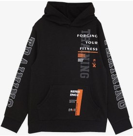 Resim Breeze Girls & Boys Erkek Çocuk Sweatshirt Kapüşonlu Kanguru Cepli 9-14 Yaş, Siyah-siyah 