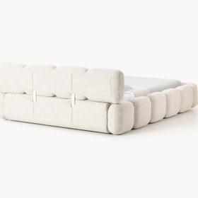 Resim Bom Çift Kişilik Karyola Açık Bej Bukle - 180x200 cm 