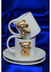 Resim Gold Ayıcıklı Kadeh Ve Kahve Fincanı Seti 