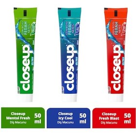 Resim Close Up Diş Macunu Fresh Blast 50 ML + Close Up Diş Macunu Icy Cool 50 ML + Close Up Diş Macunu Menthol Fresh 50 ML 