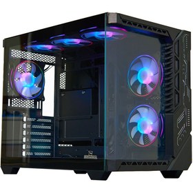 Resim ColdPower Seawave 7x Argb Sessiz Fan Temper Cam Kumanda Kontrolcü Psu Yok E-Atx Gaming Kasa 