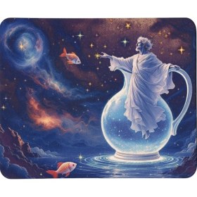 Resim Kova Burcu Desenli Tip Kaymaz Taban Optik Bilgisayar Notebook Burçlar Mouse Pad Mauspad 17x 21 Cm 