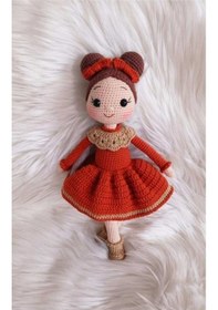 Resim Sonbahar Şirin Bebek Organik Örgü Oyuncak Amigurumi Organik Oyuncak 