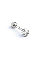 Resim Pırlanta Parlaklığında Zirkon Taşlı 925ayar Gümüş Tragus Helix Kikirdak Piercing Gümüş 