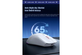 Resim Leaven Dark Alien X1 Kablosuz 3 Modlu Ultra Hafif Oyuncu Mouse- 59 Gram 400 Mah Batarya- Makrolu 