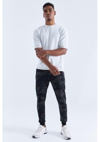 Resim Tommy Life Siyah Gölge Kamuflaj Desenli Dar Kalıp Jogger Erkek Eşofman Alt - 84754 Siyah 