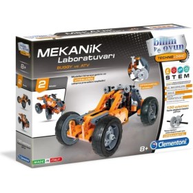 Resim Clementoni Unisex Çocuk Turuncu Mekanik Laboratuvarı Buggy ve Atv 
