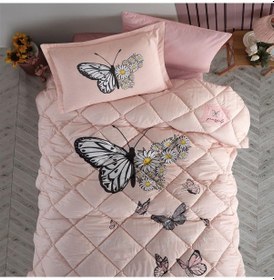 Resim Clasy Tek Kişilik Ranforce Genç Desen Yorgan Seti Daisy Love Somon Somon 