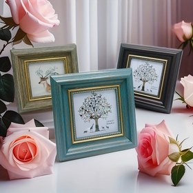 Resim 1 adet Boho-Chic 10.16cm Kare Ahşap Fotoğraf Çerçevesi Kabartmalı Kenar - Rustik/Mavi/Koyu Ahşap Bitiş, Aile Fotoğrafları & Hediyeler İçin Mükemmel | Ev, Ofis, Oturma Odası Dekoru İçin İdeal | Sevgililer Günü, Yeni Yıl, Paskalya Hediyesi, Boho Ev Dekoru 