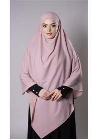 Resim Hürrem Bone Pudra Pratik Hazır Geçmeli Tesettür Eşarp Medine İpeği Bağcıklı Sufle Hijab 2301 06 