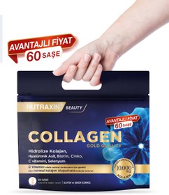 Resim Nutraxin Collagen 60 Saşe 10.000 Mg Tip 1 Tip 3 Ananas Aromalı Avantajlı Çanta Set 60 Günlük Kullanım 