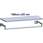 Resim Shopdekorasyon Duvara Monte Ahşap Raflı U Askılık 100cm X 35cm 