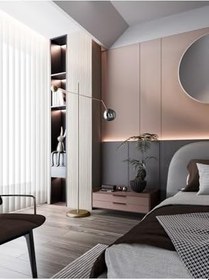 Resim ARTEA Eskitme Gövdeli Lambader – Füme Cam Başlık, 90° Ayarlı Kol, Modern Asimetrik Lamba Metalik FÜME CAM Tek Ebat 