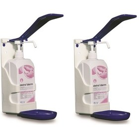 Resim Detroderm El Dezenfektanı ve Duvar Dispenser Seti 2 x 1 L 
