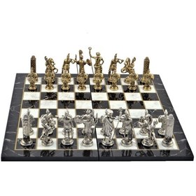 Resim Gifthome Metal Satranç Takımı - Seti Battal yunan parlak Kat.m 