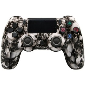 Resim Sones Ps4 İçin Işık Şeritli Çift Titreşimli Oyun Kumandası İskelet Kablosuz Bluetooth Oyun Kumandası 