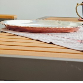 Resim İşlemeli Bakir Sunum Tepsisi 27 Cm Bakır 