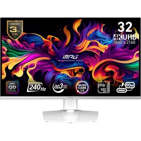 Resim Msı 31.5" Mpg 321URXW Qd-Oled 3840X2160 (Uhd) 16:9 Flat Qd-Oled 240HZ 0.03MS G-Sync Compatıble Beyaz Gamıng Monıtor 