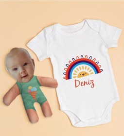 Resim Bitmeyenkartus Bk Kids Kişiye Özel Fotoğraflı Bebek Yastık Ve Bebek Body Zıbın H (550906035) Çok Renkli 