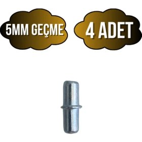 Resim Metal Çift Taraflı 5mm Geçme Raf Pimi Dolap Raf Altı Pimi(5mm)(Metal) 