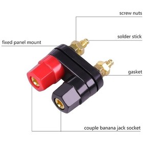 Resim Banana Soket Terminal Çifti Kırmızı Siyah Hexagon Konnektör N11.1712 