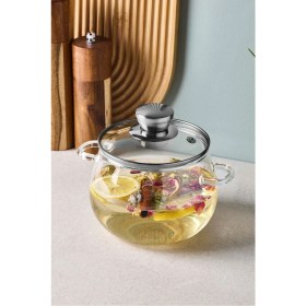 Resim Roy Silver 1200 ml Borosilikat Cam Tencere 