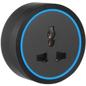 Resim Neevoyu Siyah Alüminyum Akrilik Power Rail Uyumlu Kaydırmalı Soket, 3-pin Evrensel, Mavi Led Göstergeli, Kolay Kurulum, 110v-250v 
