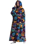 Resim Sevimli Kapüşonlu Giyilebilir Battaniye Koyu Turuncu 