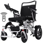 Resim Ekonomik Lityum Pilli Hafif Akülü Tekerlekli Sandalye Uzaktan Kumandalı Ve Tek Hareketle Katlanabilir 