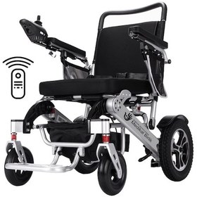 Resim Ekonomik Lityum Pilli Hafif Akülü Tekerlekli Sandalye Uzaktan Kumandalı Ve Tek Hareketle Katlanabilir 