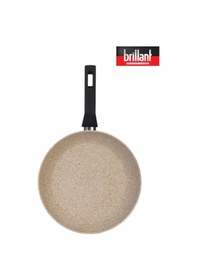 Resim Brillant Lüks Granit 24 Cm Tava Yanmaz Yapışmaz Tava Krem 