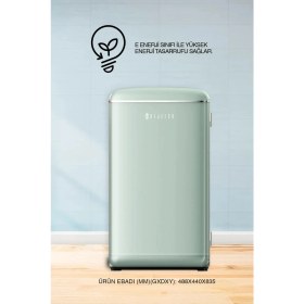Resim Dijitsu DB120RGR Retro Yeşil Buzdolabı 90 - 200 L Kapasite ile Şık Tasarım ve Enerji Verimliliği Sunar 