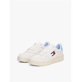 Resim Tommy Hilfiger Kadın Retro Deri Basketbol Ayakkabısı-6101 Sugarplum Blue 