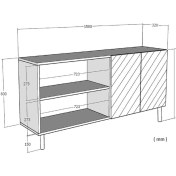 Resim Ka1512a Resso150 Konsol, Kahve Köşesi, Tv Sehpası Antrasit 150cm Gri 