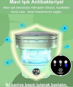 Resim ALFAGİFT Katlanabilir Taşınabilir Kurutmalı Çamaşır Makinesi Kamp Yurt Karavan Seyahat Mini Çamaşır Makinesi 