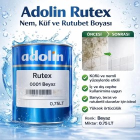 Resim Adolin Nem Küf Rutubet Önleyici Boya BEYAZ 0.75Lt 1 KG 