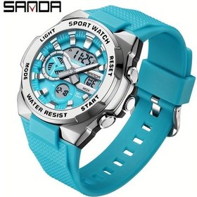 Resim Oldfriend Sanda Erkek Spor Saati 50m Su Geçirmez Çok Fonksiyonlu Lake Blue Diğer 