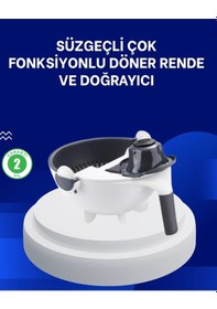 Resim Mey İthalat Mutfak İçin Pratik 5 Bıçaklı Rende Ve Süzgeç Seti Beyaz 