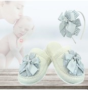 Resim Lohusa Terlik ve Taç Seti. Fiyonklu Gümüş 