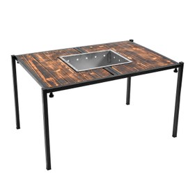 Resim Katlanabilir Mangal Masa - Krom Izgaralı - 100cm*70cm*65cm 